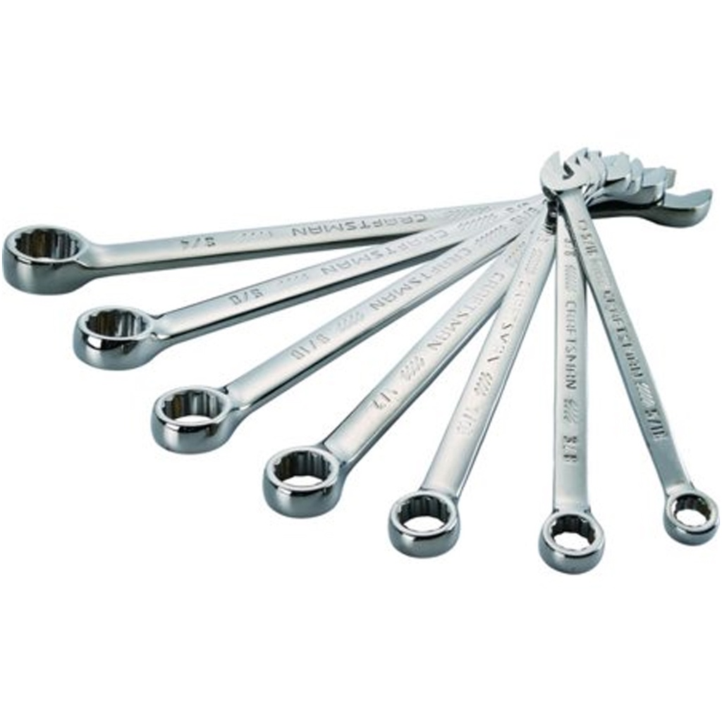 CRAFTSMAN SAE Gunmetal Chrome Long-Panel Wrench Set, 7 Piece - CMMT87012