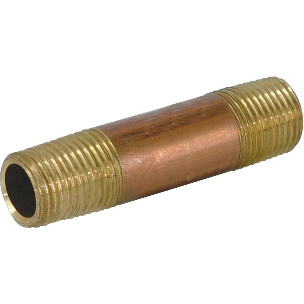 Company 1/2 in. MPT X 1/2 in. D MPT Brass Nipple 4 in. L