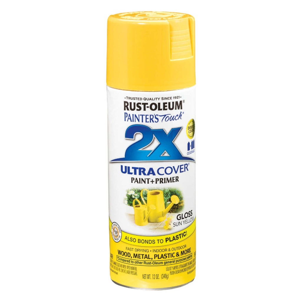 Rust-Oleum Painter's Touch Ultra Cover Gloss Sun Yellow Spray Paint 12 Oz.
