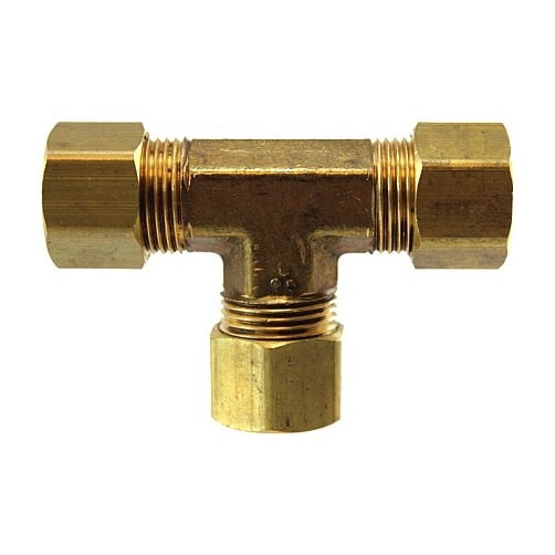 Tube Union Tee, 5/8 in, Compression, Brass