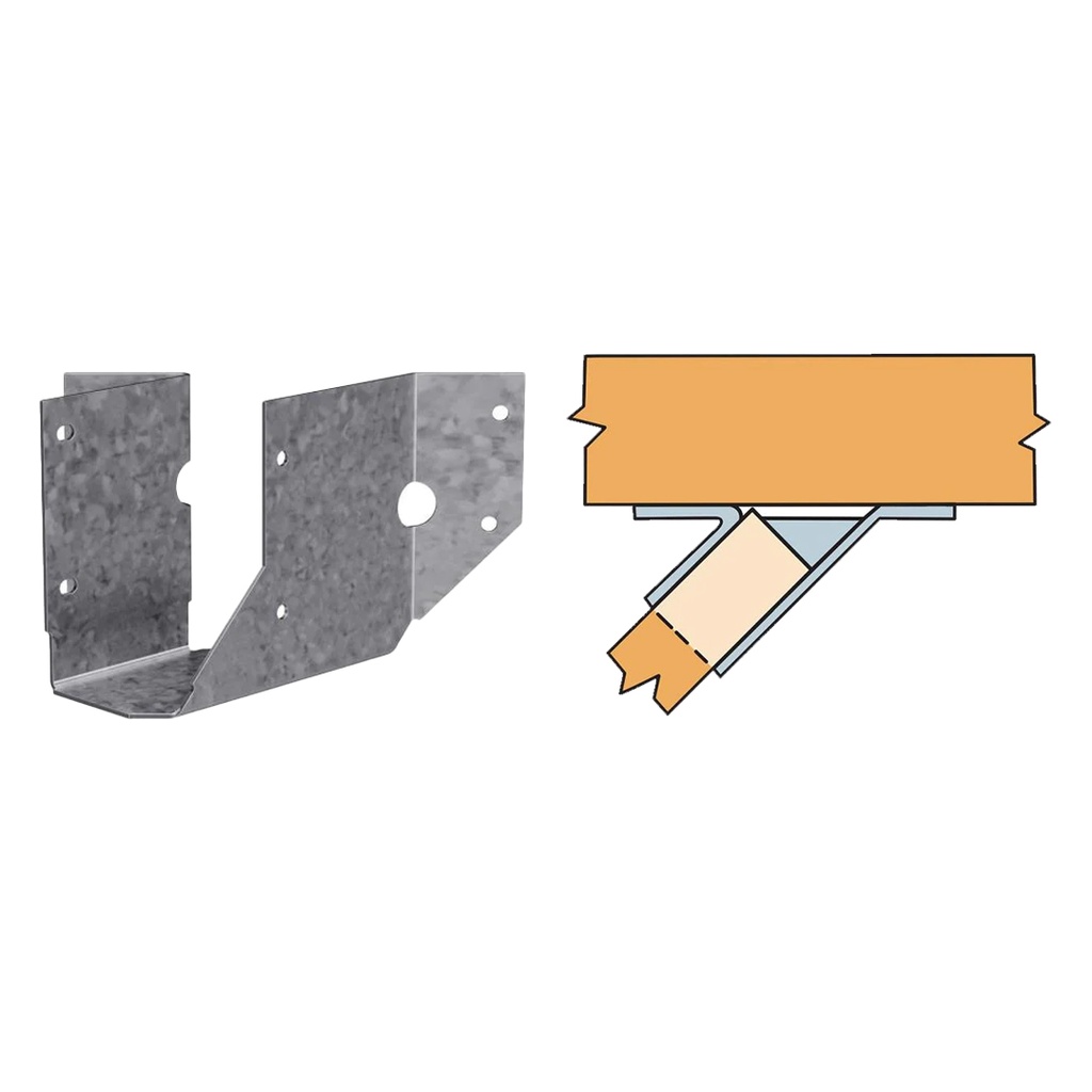[ANCLAJE158] SUL Galvanized Joist Hanger for 2x4 Nominal Lumber, Skewed Left