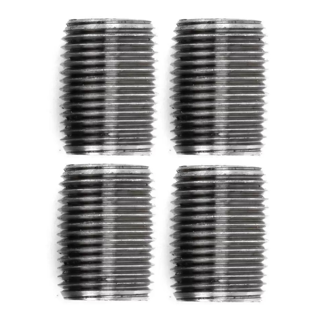 Pipe Decor 1/2 in. Close Black Steel Pipe Connector (4-Pack)