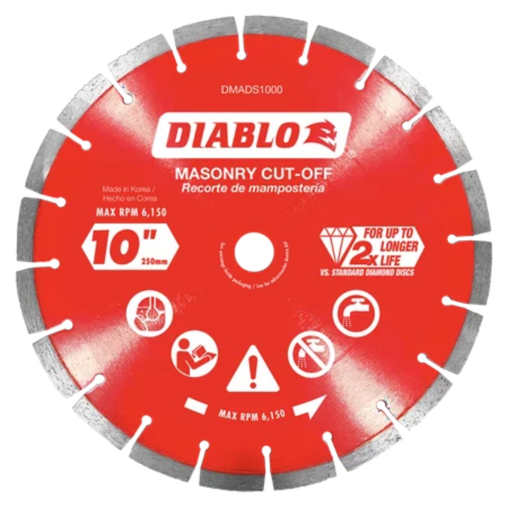 Diablo 10 in. D X 7/8 in. Diamond Segmented Masonry Cut-Off Disc 1 Pk