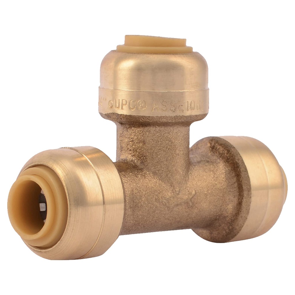 SharkBite Push to Connect 1/4 in. PTC X 1/4 in. D PTC Brass Tee