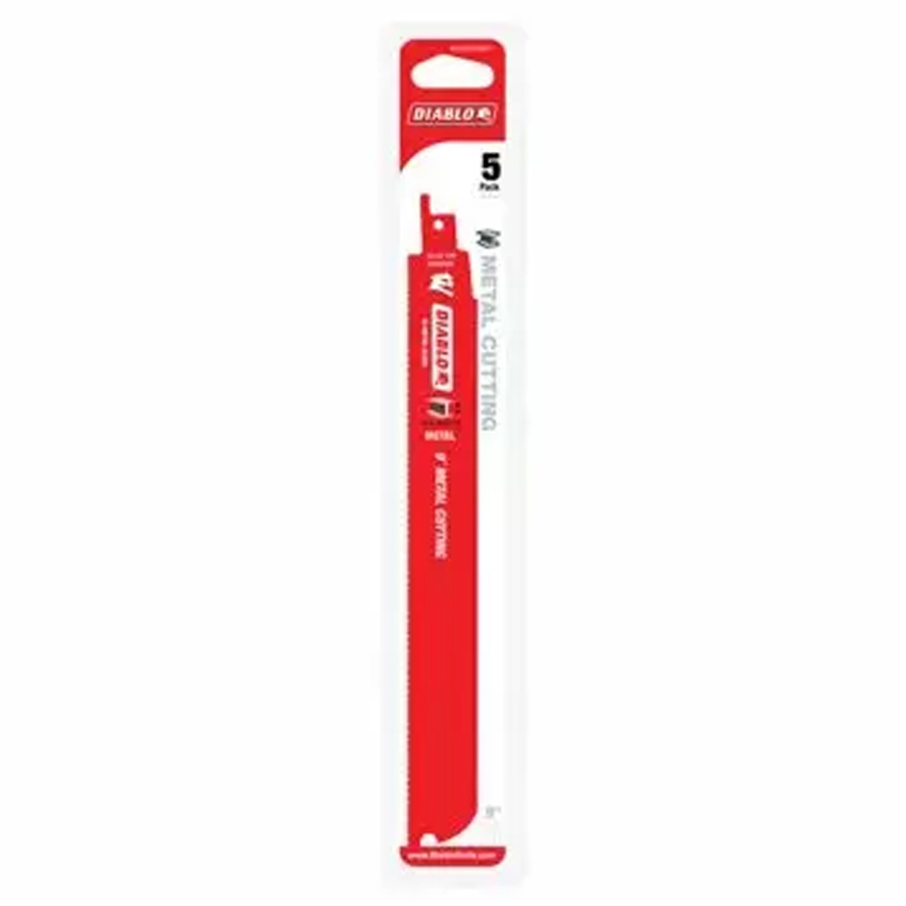 Diablo Steel Demon 9 in. Bi-Metal Dual Tooth Reciprocating Saw Blade 20/24 TPI 5 Pk
