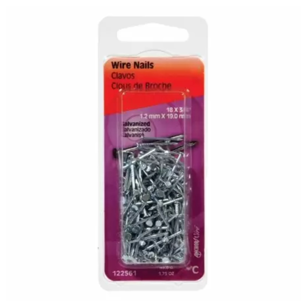 Hillman 7/8 in. L Wire Galvanized Steel Nail Smooth Shank Flat (Pack of 6)