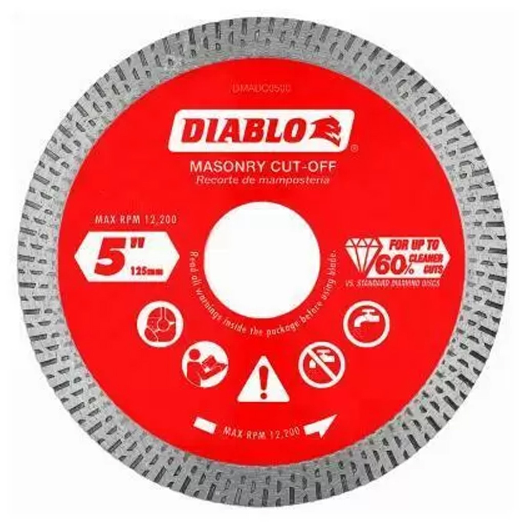 [DMADC0500] Diablo 5 in. D X 7/8 in. Diamond Masonry Cut-Off Disc 1 Pk