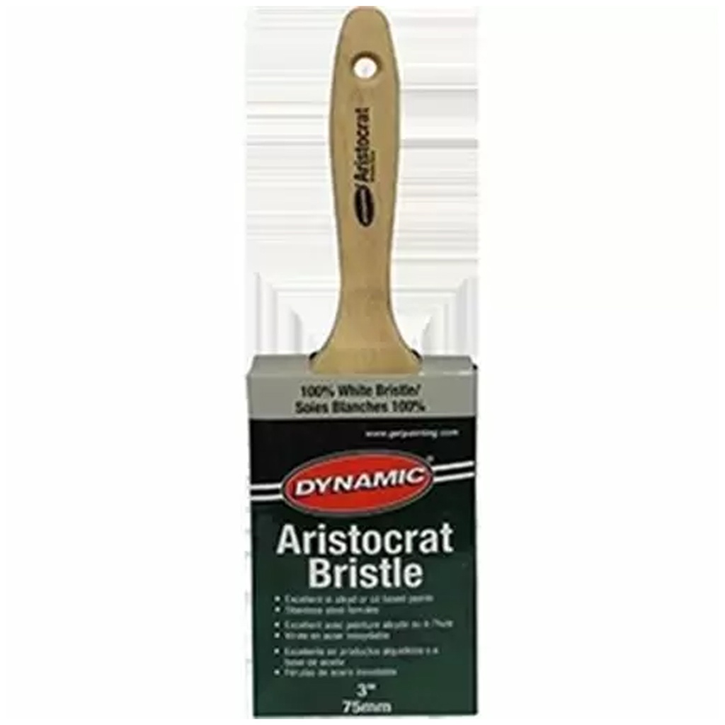 [HB198107] Dynamic HB198107 3 in. Aristocrat Flat White Bristle Brush