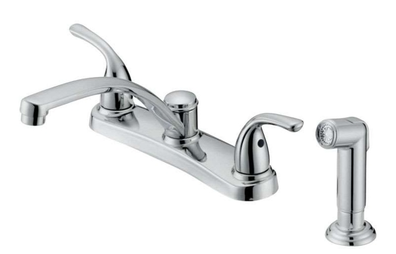 Oakbrook Collection Essentials Two Handle Chrome Kitchen Faucet Side Sprayer Included