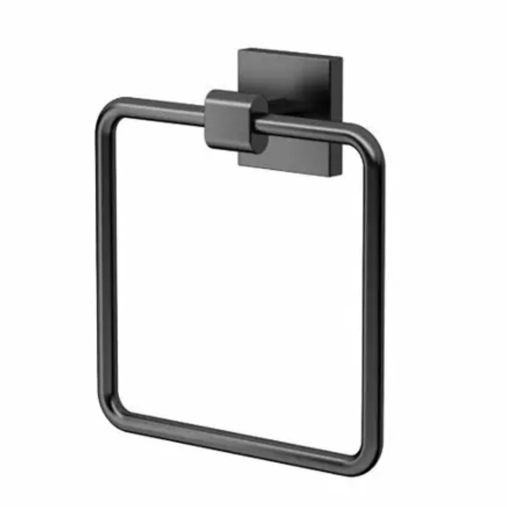 [366001550] Gatco 4052 Elevate 6-1/8" Wall Mounted Towel Ring Matte Black Bathroom Hardware and Accessories Bathroom Hardware Towel Rings
