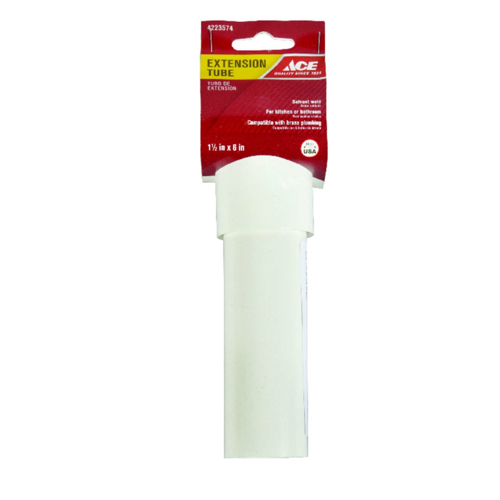 Ace 1-1/2 in. D X 6 in. L Polypropylene Extension Tube
