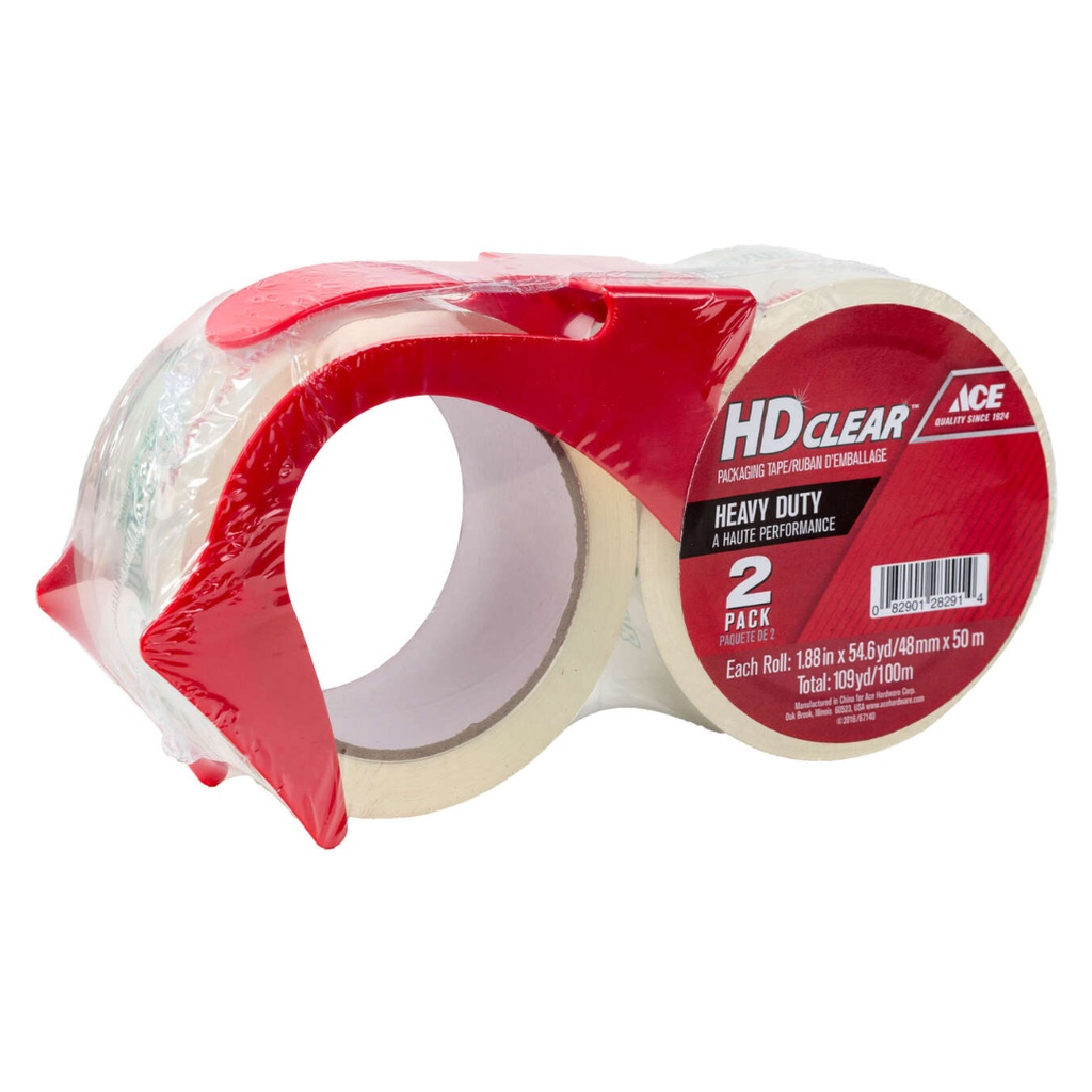 Ace 1.88 in. W X 54.6 Yd L Heavy-Duty Packaging Tape with Dispenser 2 Pk