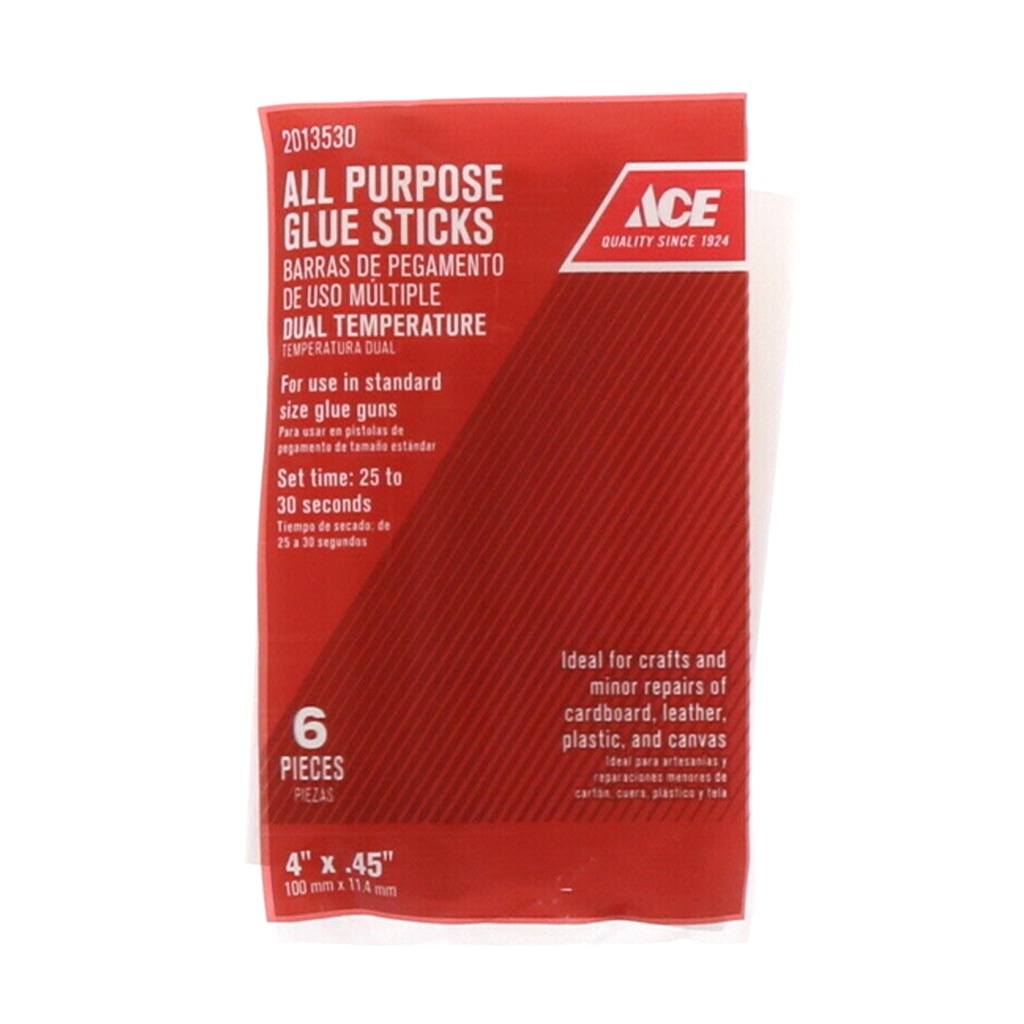 [Case of 15 Packs] 0.44 in. Dia. X 4 in. L Glue Sticks White (6 per Pack)