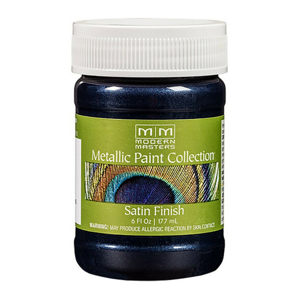 Modern Masters Metallic Paint Collection Satin Black Pearl Water-Based Metallic Paint 6 Oz