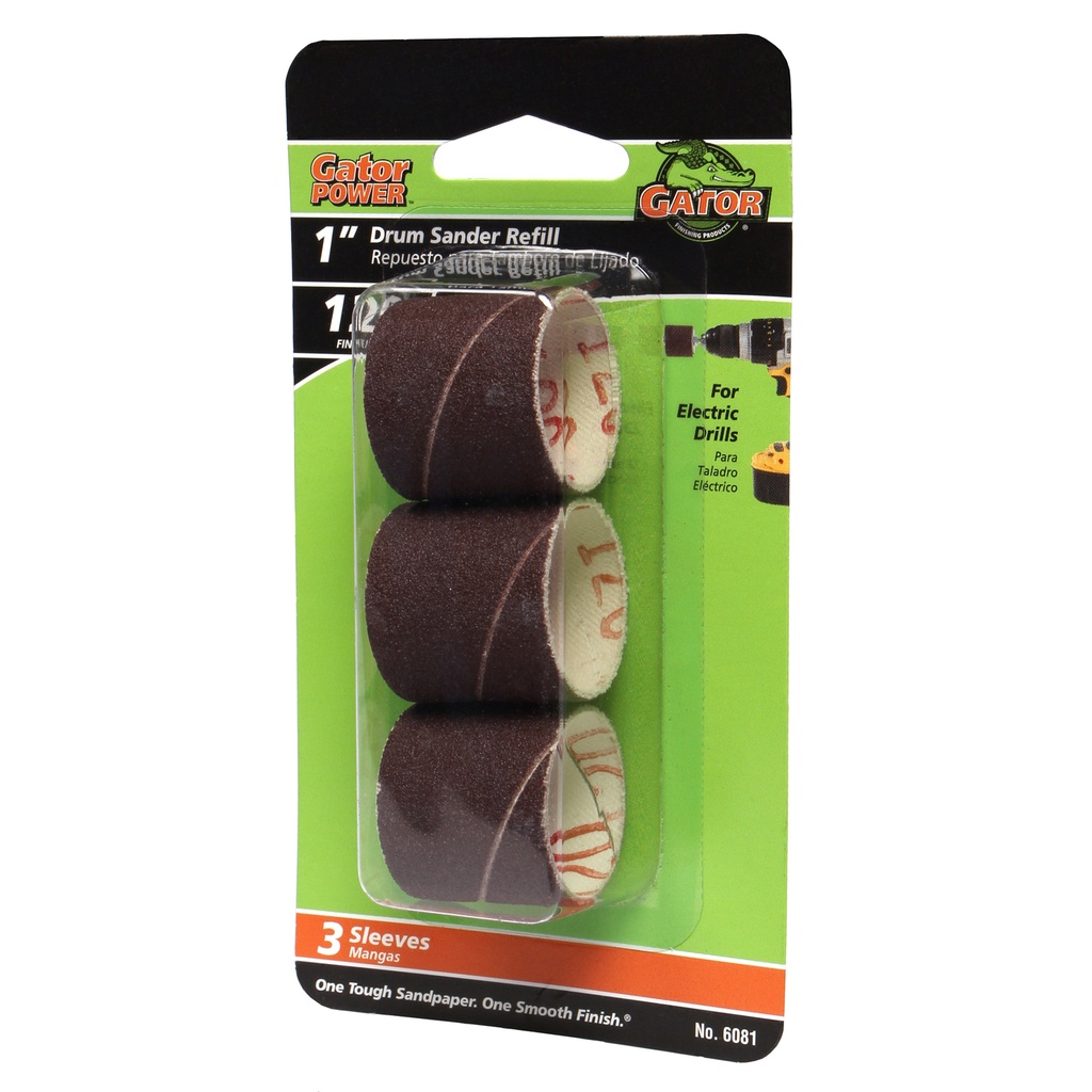 Gator 1.5 in. D X 1.5 in. L Aluminum Oxide Drum Sander Refill 80 Grit Medium 3 Pc