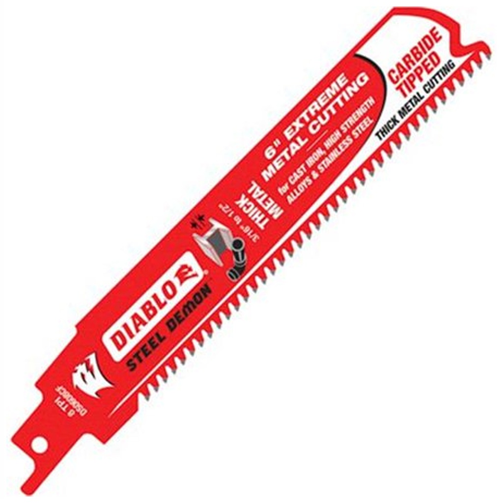 [DS0408CF3] Freud Diablo 4" Steel Demon Carbide Recip Blades for Thick Metal (3/16" - 9/16") Cutting (3-Pack) DS0408CF3
