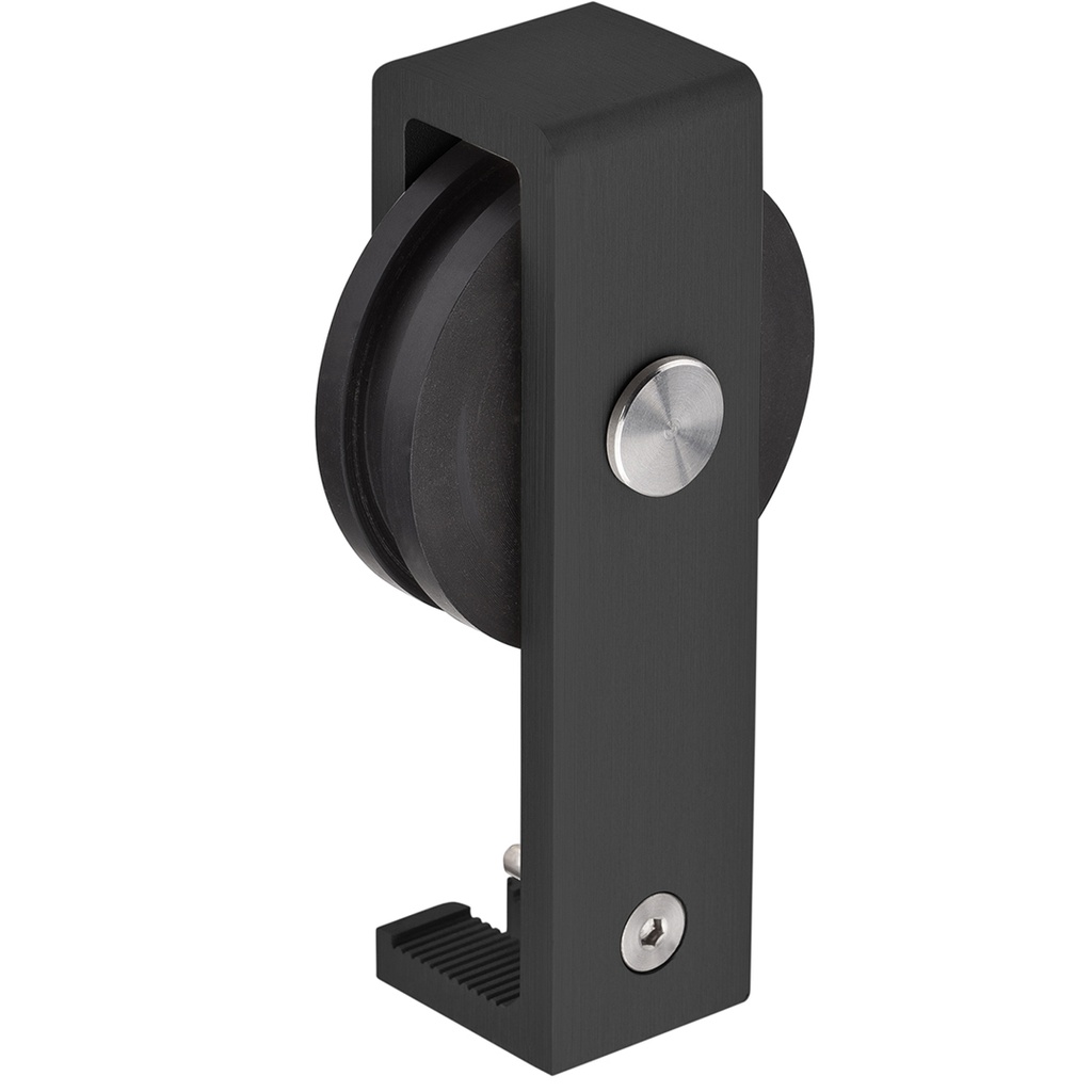 [15901N] Tcasystem - Ferrure Complète Type Industriel - Longueur Rail : 1700 Mm - Décor : Noir Satiné - Pour Porte Largeur Maxi : 900 Mm Vendu à L'unité