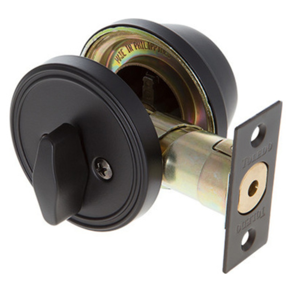 Single Cylinder Iron Black Deadbolt
