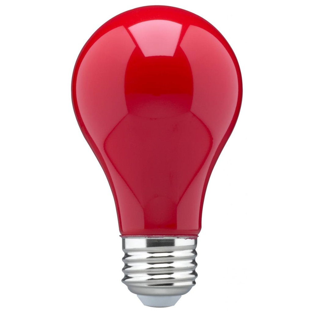 8W A19 LED Ceramic Red Medium Base 360 Deg. Beam Spread 120V