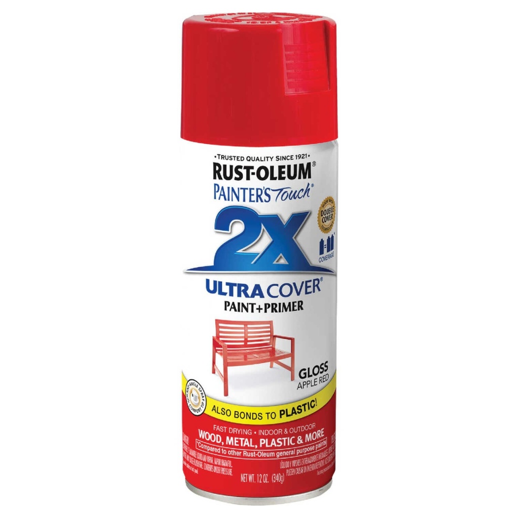 [1396027] Rust-Oleum Painter's Touch Ultra Cover Gloss Apple Red Spray Paint 12 Oz.