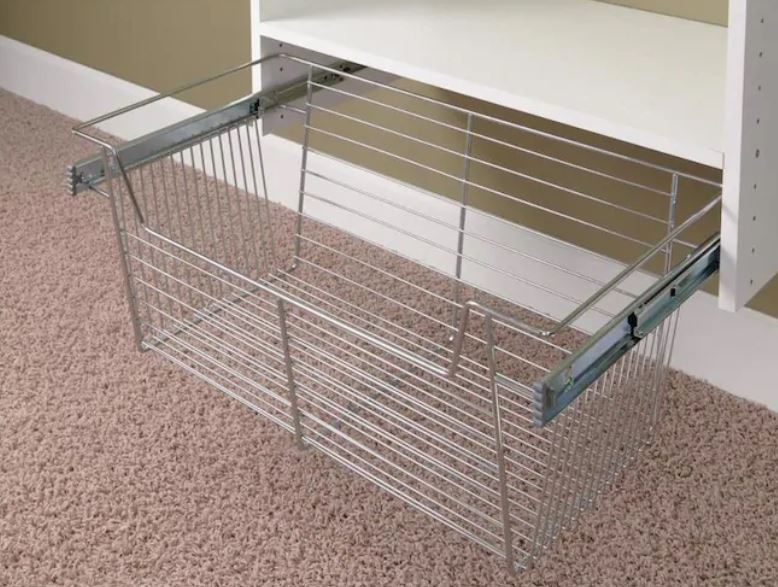 [9211CH] Easy Track 9211 11 Inch Tall Basket for Easy Track Closet System Chrome Storage and Organization Closet Organizers Pull Out Baskets