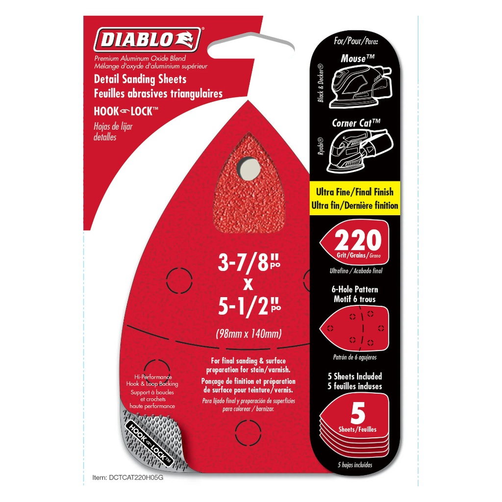 SANDING SHEETS 180GT 5PK