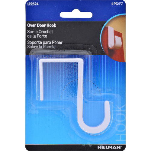 Anchor Wire-Hillman Group 122324 White Over the Door Single Hook