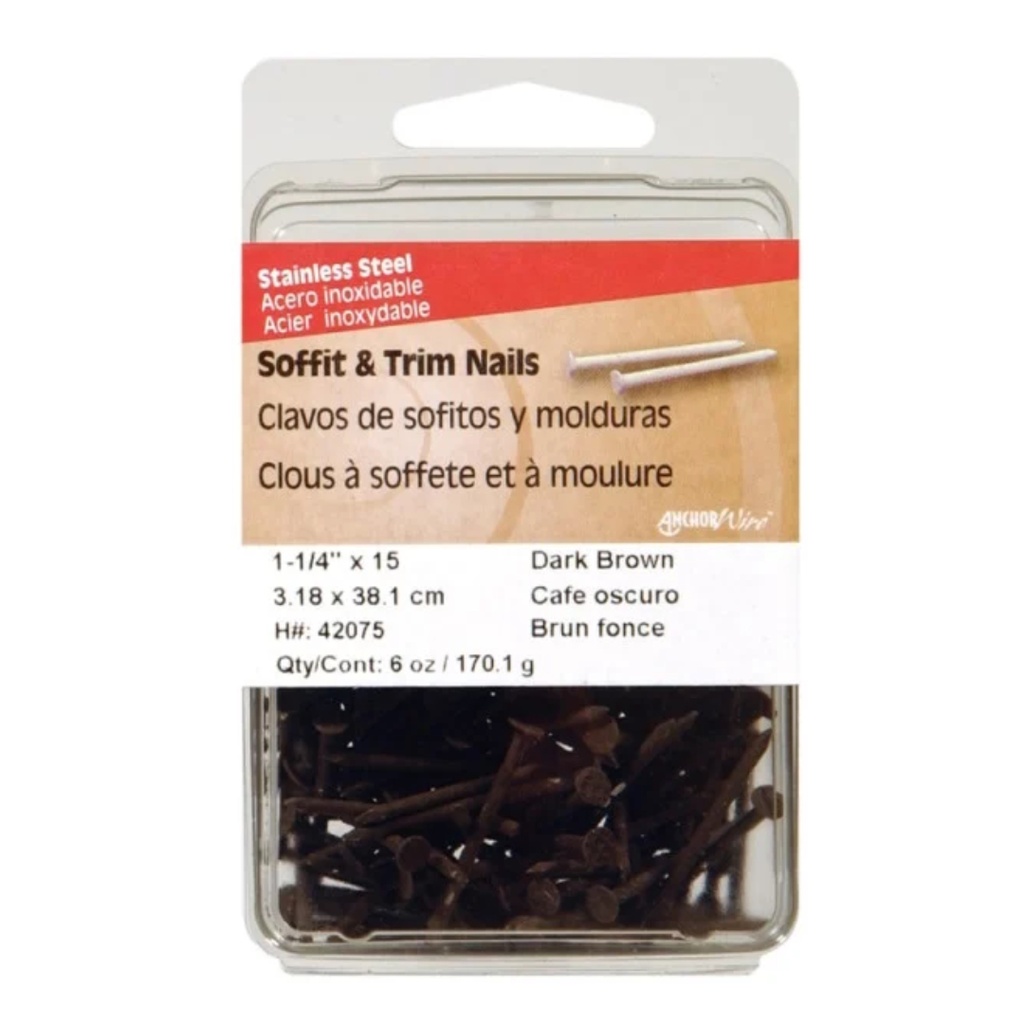 [42075] Hillman 1-1/4 in. L Soffit and Trim Stainless Steel Nail Smooth Shank Flat
