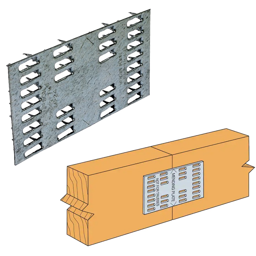 Simpson Strong-Tie 4 in. H X 0.4 in. W X 2 in. L Galvanized Steel Mending Plate