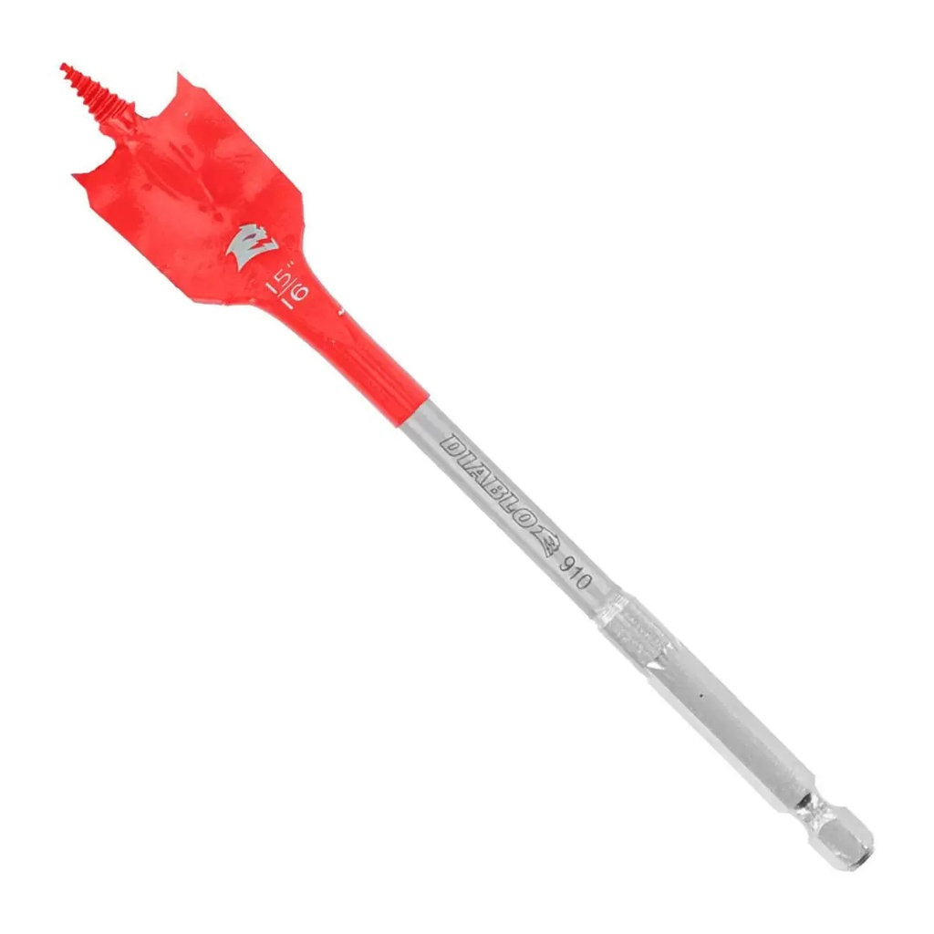 Diablo 15/16 in. X 6 in. L High Speed Steel Clean Wood Spade Bit Hex Shank 1 Pk
