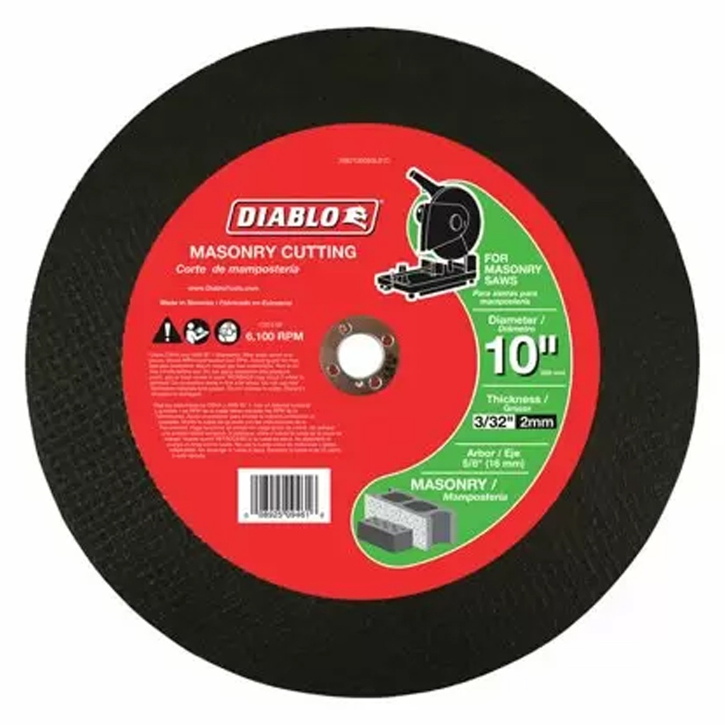 [DBD100093L01C] Diablo 10 in. D X 5/8 in. Aluminum Oxide Masonry Cut-Off Disc 1 Pk