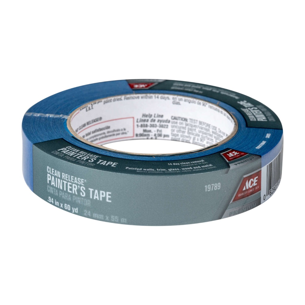 [19789] Ace Clean Release 0.94 in. W X 60 Yd L Blue Medium Strength Painter's Tape 1 Pk