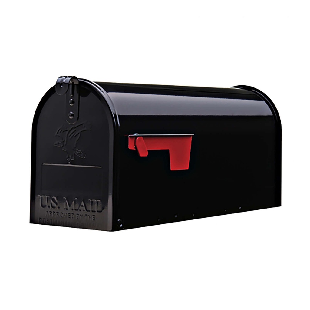 Architectural Mailboxes Elite Classic Galvanized Steel Post Mount Black Mailbox