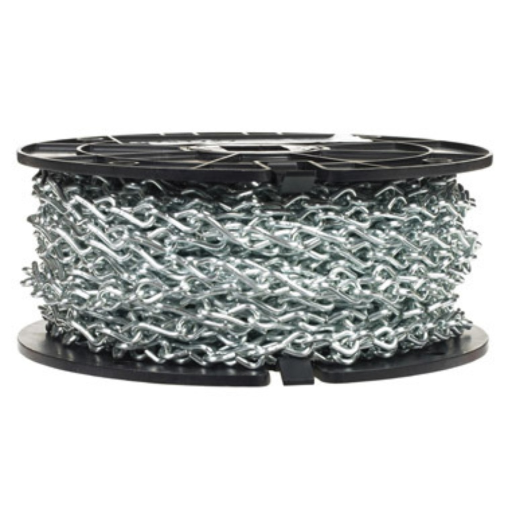 Campbell 0721727 Low Carbon Steel Single Jack Chain  Zinc Plated  #12 Trade  011 Diameter  29 Lbs Load Capacity  100 Feet Reel