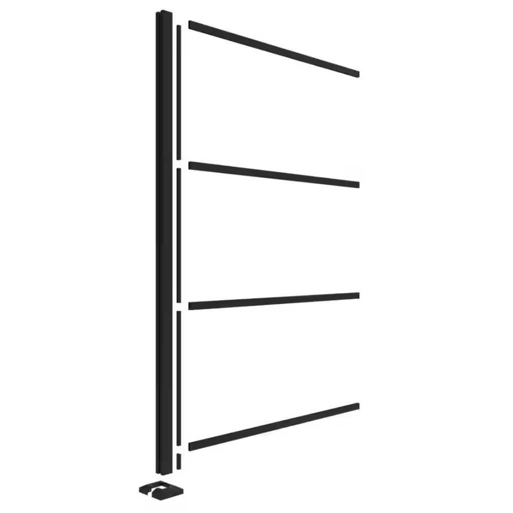 2 Ft. X 4 Ft. Matte Black Aluminum Decorative Screen Panel Line Post Extension Kit