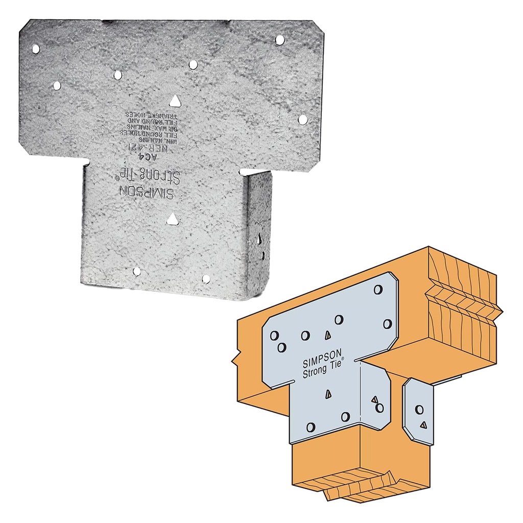 [ANCLAJE069] AC Galvanized Adjustable Post Cap for 4x Nominal Lumber