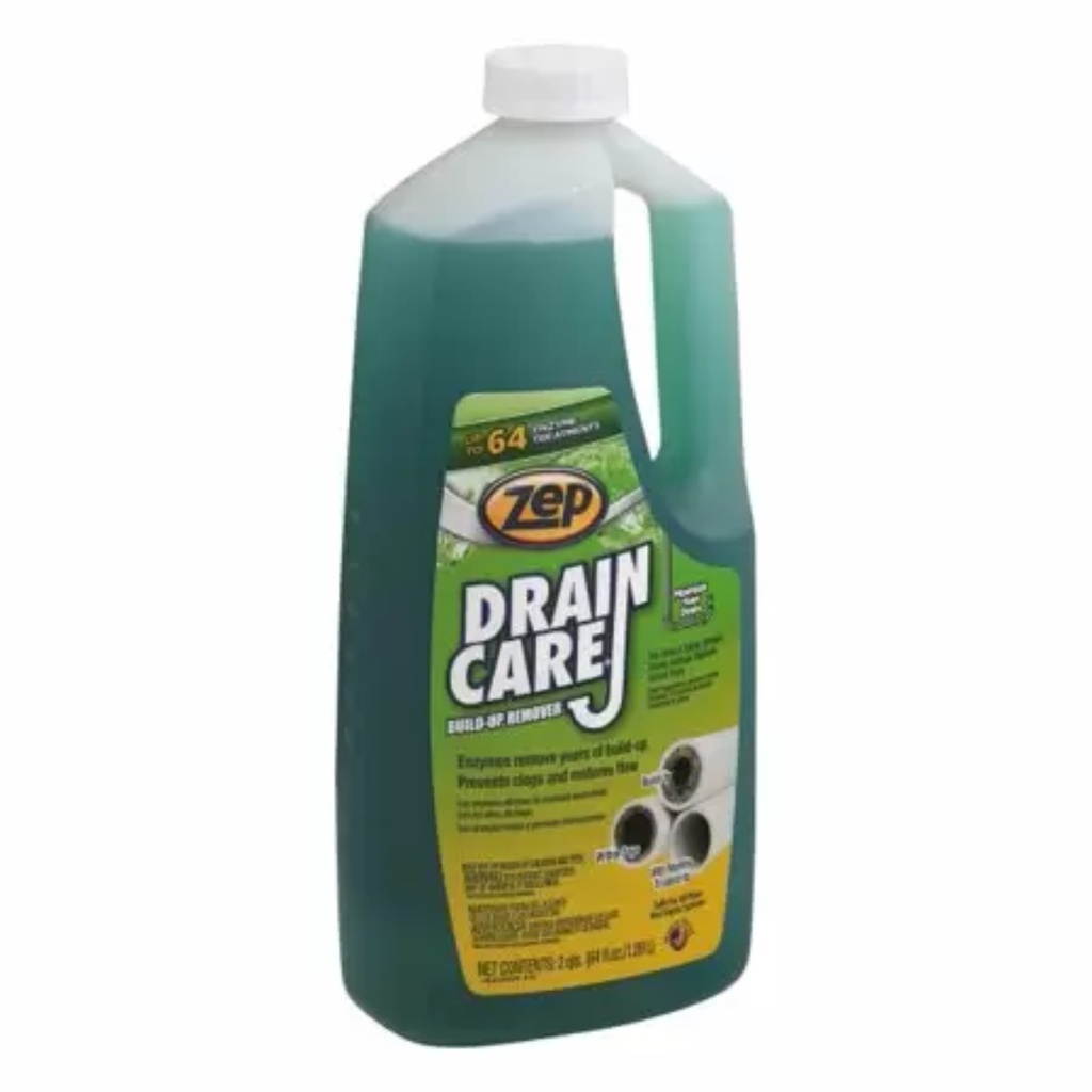 Zep Drain Care Enzyme-Based Formula Liquid Build-up Remover 64 Oz.