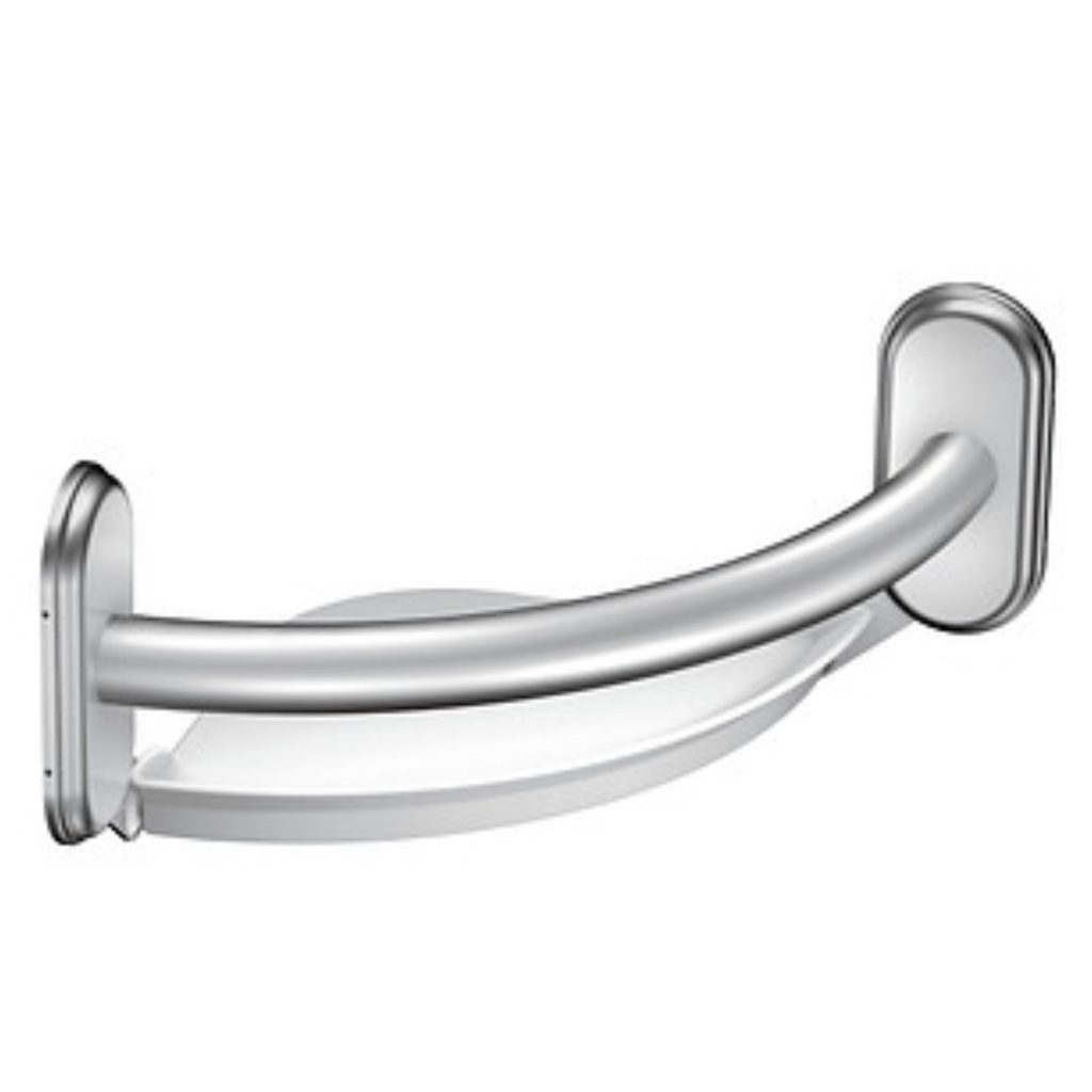 MOEN 9" GRAB BAR W/COR SHELF CHR