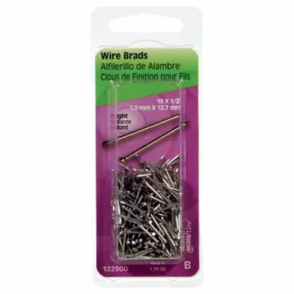 Hillman 19 Ga. X 1/2 in. L Bright Steel Brad Nails 1 Pack 1.75 Oz.