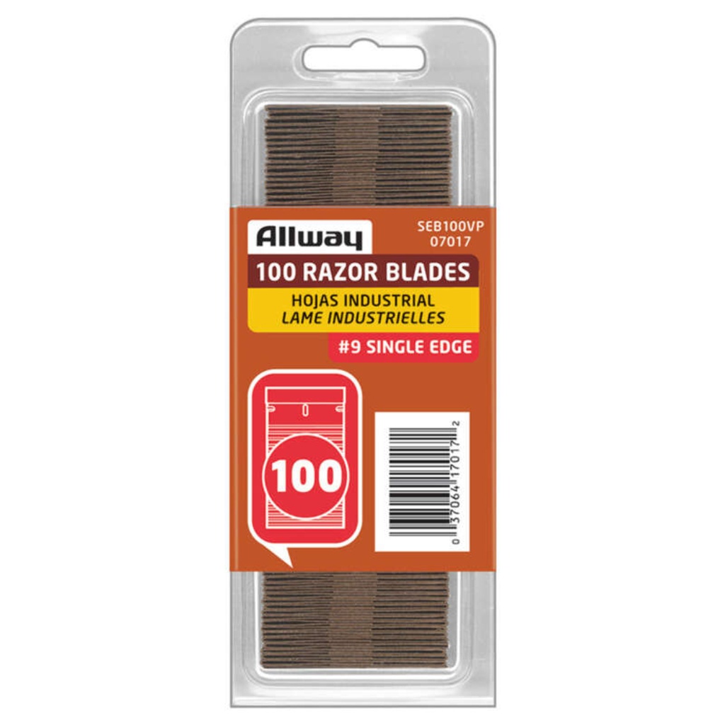 Allway 1-9/16 in. L X 0.009 Steel Single Edge Razor Blade 100 Pack