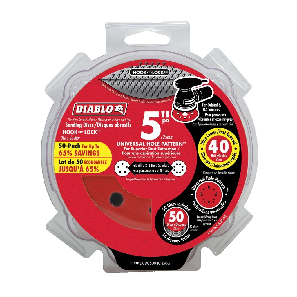 DIABLO DISCO LIJA 5" 40G PK50