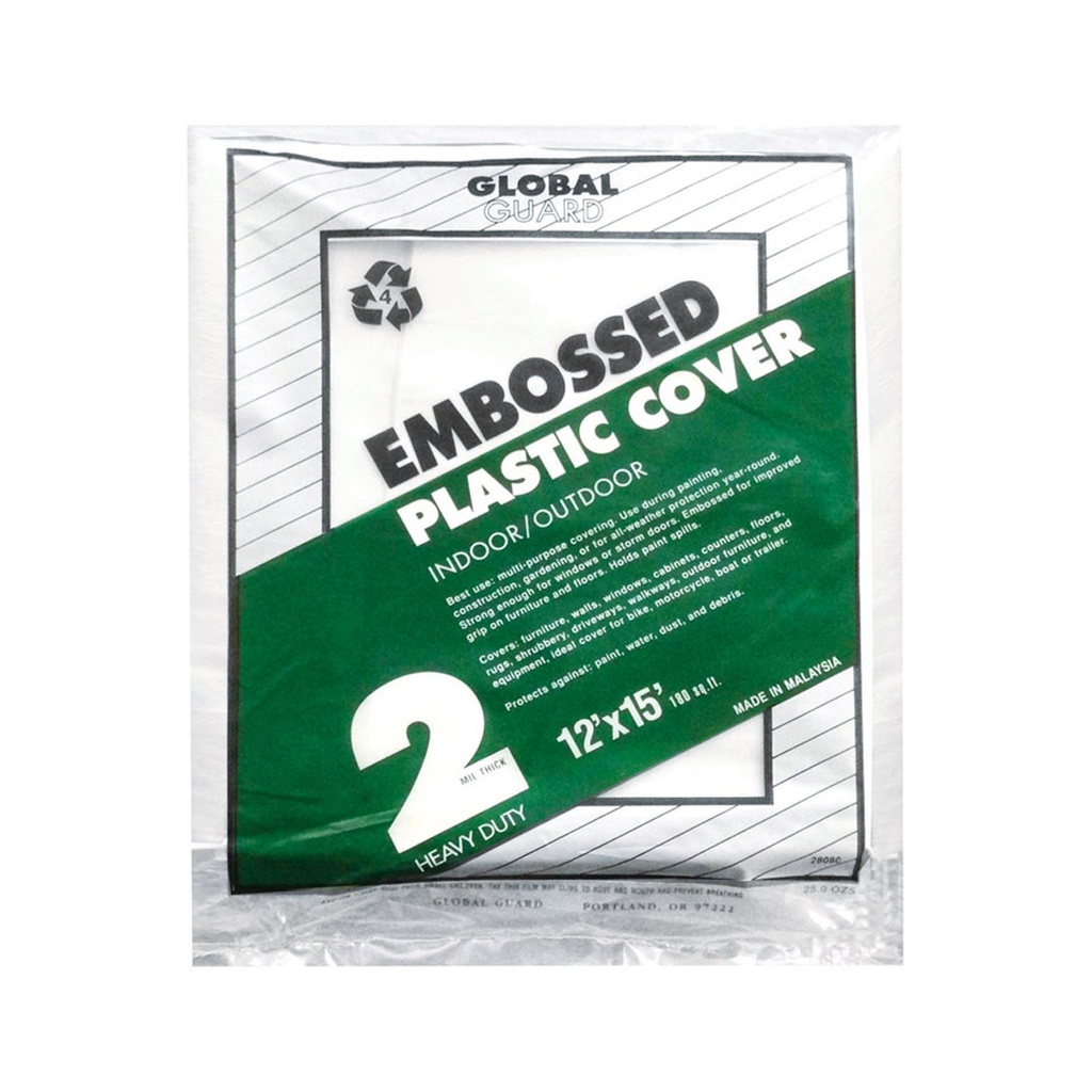 [1803311] Premier GlobalGuard 12 Ft. W X 15 Ft. L X 2 Mil Plastic Drop Cloth 1 Pk