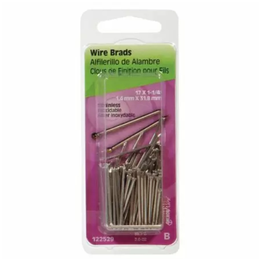 Hillman 17 Ga. X 1-1/4 in. L Stainless Steel Brad Nails 1 Pack 2 Oz.