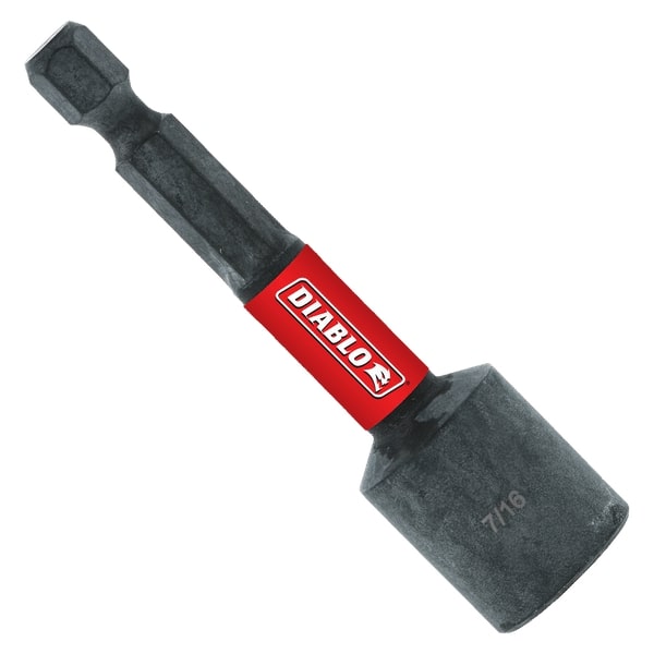 Diablo 7/16 in. X 2-9/16 in. L Black Oxide Magnetic Nut Setter 1 Pc