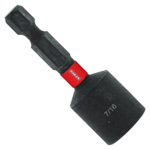 Diablo 7/16 in. X 1-7/8 in. L Black Oxide Magnetic Nut Setter 1 Pc