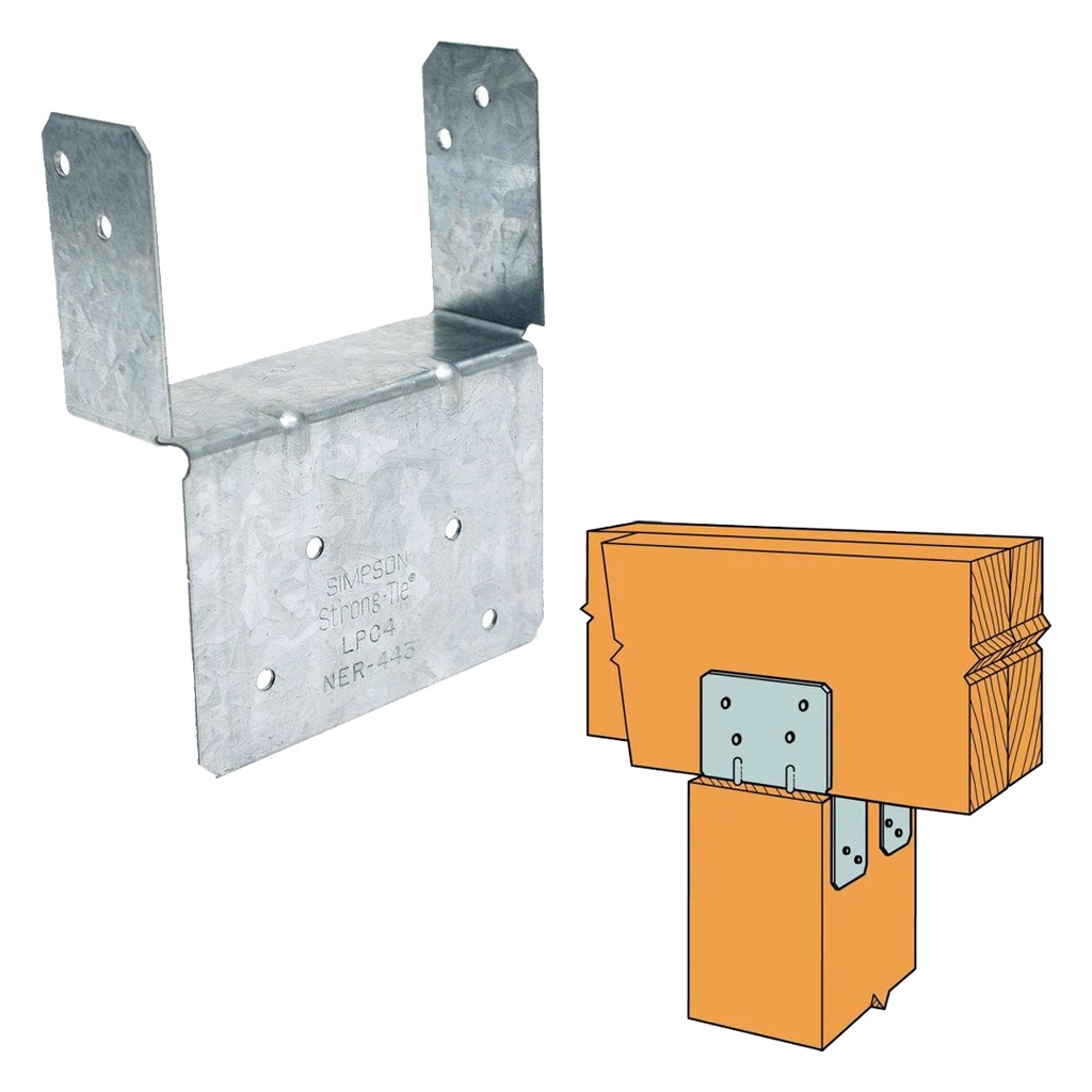 [ANCLAJE084] Simpson Strong-Tie ZMax 1.25 in. H X 2.56 in. W 18 Ga. Galvanized Steel End Post Cap