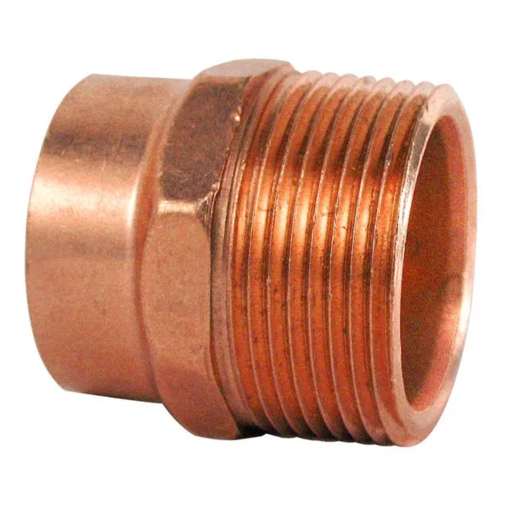 Elkhart Products 104 Series Pipe Adapter, 1-1/4 in, Sweat X MNPT, Copper