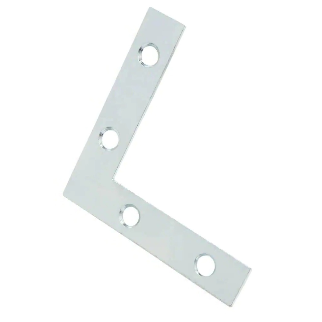 Ultra Hardware Flat Corner, Galv. Zinc Dichromate, 2"L X 3/8"W - Pkg Qty 48