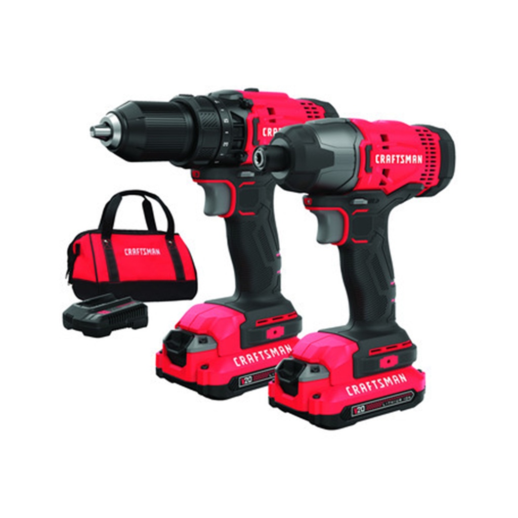 Craftsman V20 Cordless Brushed 2 Tool Drill/Driver and Impact Driver Kit