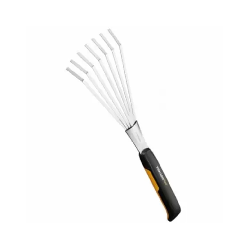 Fiskars Xact 17.24 in. 7 Tine Steel Garden Rake Poly Handle